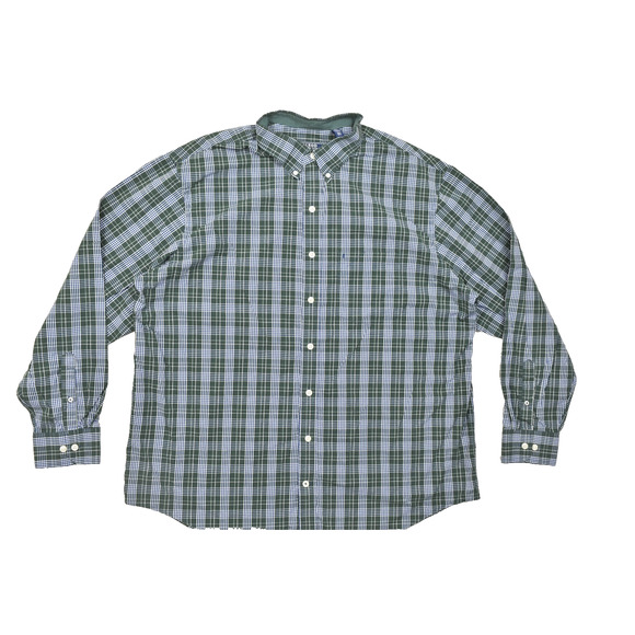 Izod Men's 2XLT Big & Tall Plaid Button Down Shirt Long Sleeve - Picture 1 of 8
